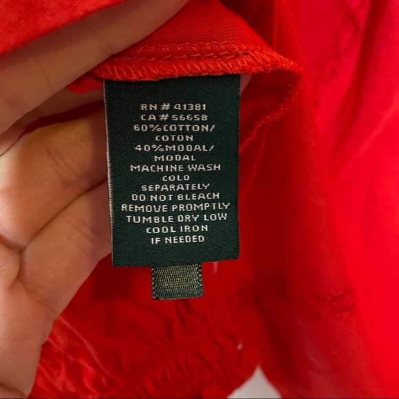 Ralph Lauren Off Shoulder Blouse Women Peasant Long Sleeve Embroidered Medium - Picture 9 of 10